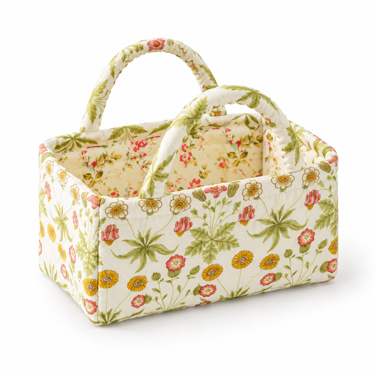 6199-S Quilted Cotton Fabric Storage Basket