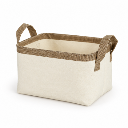 Small Foldable Canvas Storage Basket