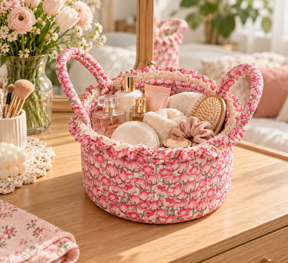 Style 1 Korean Quilted Fabric Storage Basket