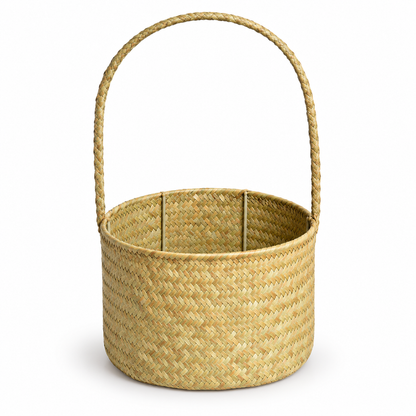 Natural Round Small Woven Flower Basket